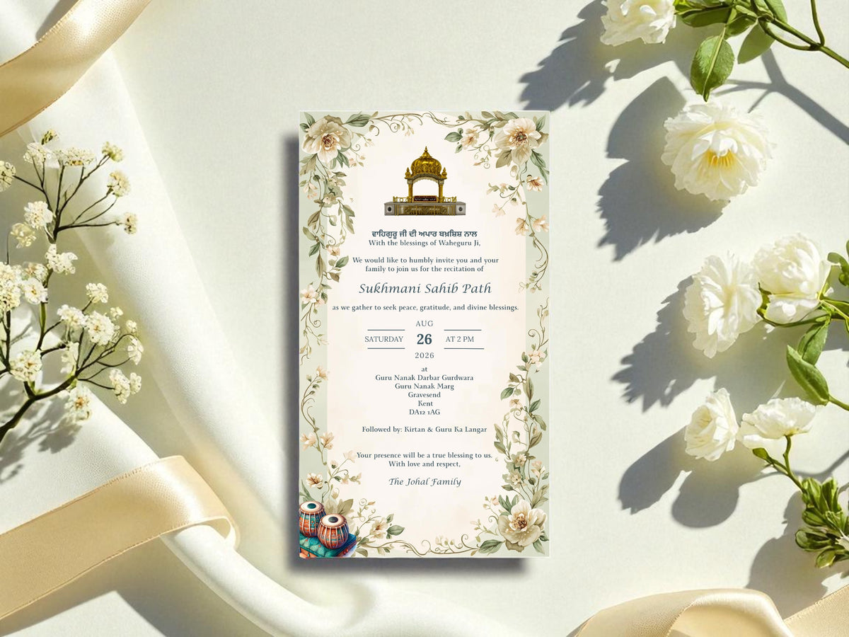 Divine Melodies: Digital Sukhmani Sahib Invitation