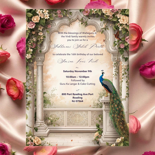 Regal Peacock : Digital Sukhmani Sahib Invitation
