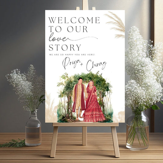 Indian Wedding Welcome Sign
