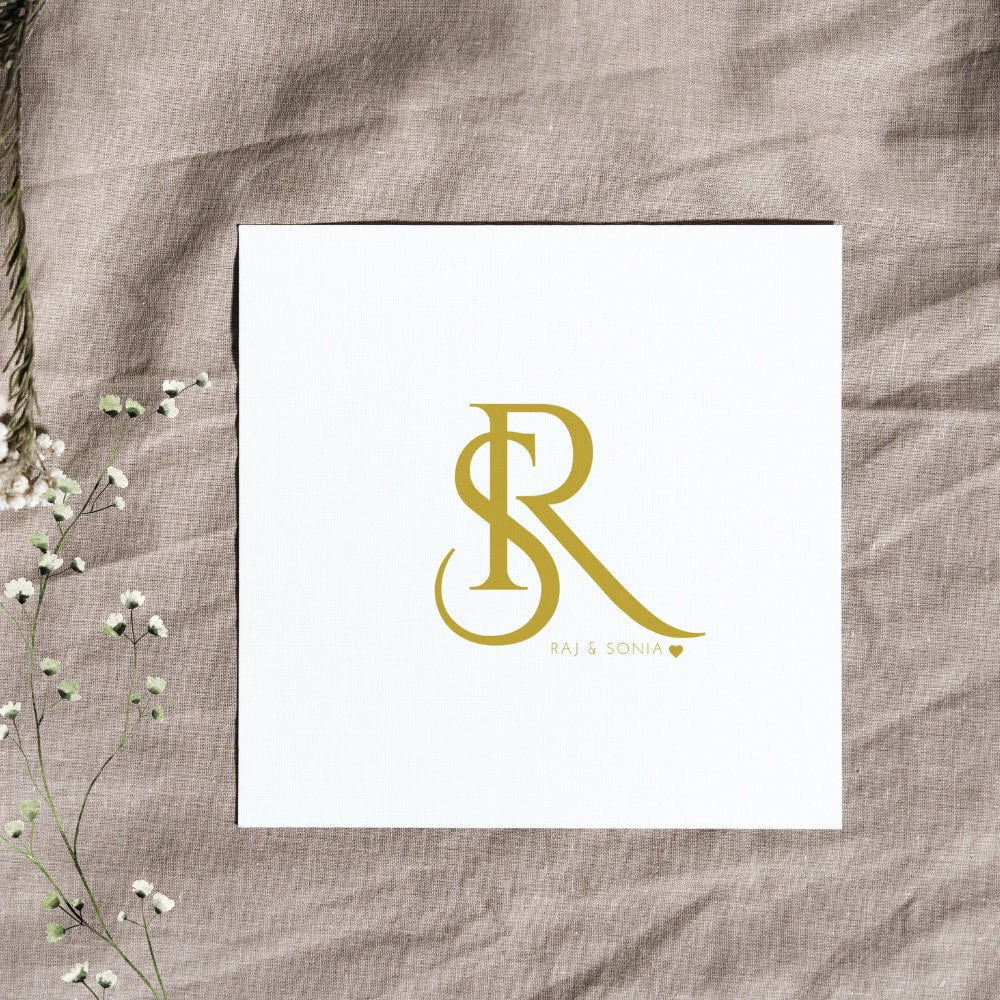 Elegant Wedding Logo | Custom Indian Wedding Emblem | Luxury Wedding Monogram | Minimalist Wedding Monogram Logo